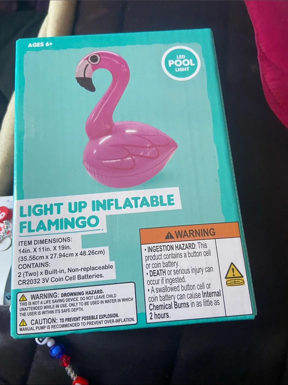 Pink Light-Up Inflatable Flamingo Pool Light